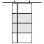 Puerta corredera herrajes negro 102,5x205 cm vidrio templado en Puertas | Comprar online en Foru.es