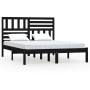 Estructura de cama de madera maciza de pino negra 140x190 cm de vidaXL, Camas y somieres - Ref: Foro24-3101007, Precio: 183,8...