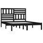 Estructura de cama de madera maciza de pino negra 140x190 cm de vidaXL, Camas y somieres - Ref: Foro24-3101007, Precio: 183,8...