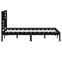 Estructura de cama de madera maciza de pino negra 140x190 cm de vidaXL, Camas y somieres - Ref: Foro24-3101007, Precio: 183,8...
