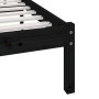 Estructura de cama de madera maciza de pino negra 140x190 cm de vidaXL, Camas y somieres - Ref: Foro24-3101007, Precio: 183,8...