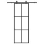 Puerta corredera con juego herrajes negro 76x205 cm ESG vidrio en Puertas | Comprar online en Foru.es