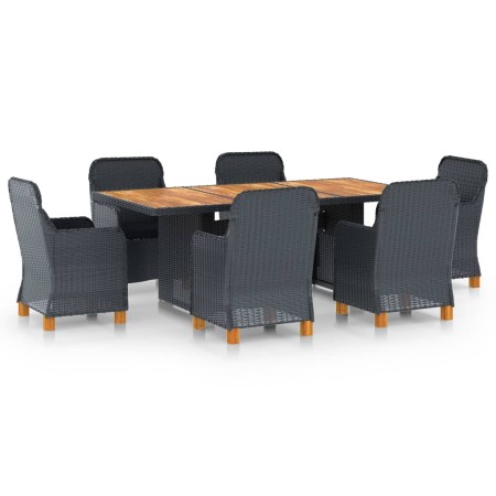 Set comedor jardín 7 pzas cojines ratán sintético gris oscuro en Conjuntos de jardín | Comprar online en Foru.es