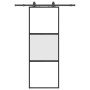 Puerta corredera con herrajes negro 76x205 cm vidrio templado en Puertas | Comprar online en Foru.es