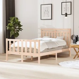 Estructura de cama de madera maciza 120x200 cm de vidaXL, Camas y somieres - Ref: Foro24-3100953, Precio: 115,65 €, Descuento: %