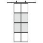 Puerta corredera con herrajes negro 76x205 cm vidrio templado en Puertas | Comprar online en Foru.es