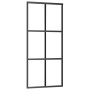 Puerta corredera con set herrajes negro 90x205 cm vidrio ESG en Puertas | Comprar online en Foru.es