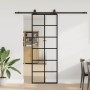 Puerta corredera con juego herrajes negro 76x205 cm ESG vidrio en Puertas | Comprar online en Foru.es