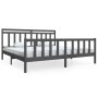 Estructura de cama de madera maciza gris 200x200 cm de vidaXL, Camas y somieres - Ref: Foro24-3100980, Precio: 166,59 €, Desc...