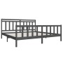 Estructura de cama de madera maciza gris 200x200 cm de vidaXL, Camas y somieres - Ref: Foro24-3100980, Precio: 166,59 €, Desc...