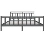 Estructura de cama de madera maciza gris 200x200 cm de vidaXL, Camas y somieres - Ref: Foro24-3100980, Precio: 166,59 €, Desc...