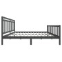 Estructura de cama de madera maciza gris 200x200 cm de vidaXL, Camas y somieres - Ref: Foro24-3100980, Precio: 166,59 €, Desc...