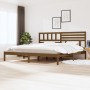 Estructura de cama madera maciza de pino marrón miel 200x200 cm de vidaXL, Camas y somieres - Ref: Foro24-3101046, Precio: 18...
