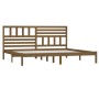 Estructura de cama madera maciza de pino marrón miel 200x200 cm de vidaXL, Camas y somieres - Ref: Foro24-3101046, Precio: 18...