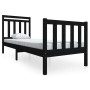 Estructura cama madera maciza individual negro 75x190 cm de vidaXL, Camas y somieres - Ref: Foro24-3100683, Precio: 123,41 €,...