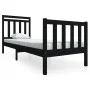 Estructura cama madera maciza individual negro 75x190 cm de vidaXL, Camas y somieres - Ref: Foro24-3100683, Precio: 121,71 €,...