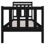 Estructura cama madera maciza individual negro 75x190 cm de vidaXL, Camas y somieres - Ref: Foro24-3100683, Precio: 123,41 €,...