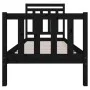Estructura cama madera maciza individual negro 75x190 cm de vidaXL, Camas y somieres - Ref: Foro24-3100683, Precio: 121,71 €,...