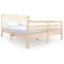 Estructura de cama de madera maciza 150x200 cm de vidaXL, Camas y somieres - Ref: Foro24-3100659, Precio: 144,14 €, Descuento: %