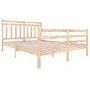 Estructura de cama de madera maciza 150x200 cm de vidaXL, Camas y somieres - Ref: Foro24-3100659, Precio: 144,14 €, Descuento: %
