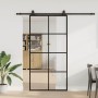 Puerta corredera set herrajes negra 102,5x205 cm ESG vidrio en Puertas | Comprar online en Foru.es