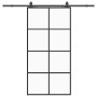 Puerta corredera set herrajes negra 102,5x205 cm ESG vidrio en Puertas | Comprar online en Foru.es
