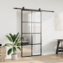 Puerta corredera set herrajes negra 102,5x205 cm ESG vidrio en Puertas | Comprar online en Foru.es