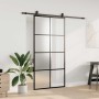 Puerta corredera set herrajes negra 102,5x205 cm ESG vidrio en Puertas | Comprar online en Foru.es