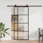 Puerta corredera con set herrajes negro 90x205 cm vidrio ESG en Puertas | Comprar online en Foru.es