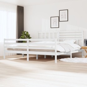Estructura de cama madera maciza blanco 200x200 cm de vidaXL, Camas y somieres - Ref: Foro24-3101109, Precio: 179,20 €, Descu...