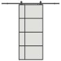 Puerta corredera con set herrajes negro 90x205 cm vidrio ESG en Puertas | Comprar online en Foru.es