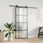 Puerta corredera con set herrajes negro 90x205 cm vidrio ESG en Puertas | Comprar online en Foru.es