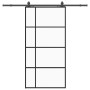 Puerta corredera set herrajes negra 102,5x205 cm ESG vidrio en Puertas | Comprar online en Foru.es