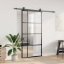 Puerta corredera set herrajes negra 102,5x205 cm ESG vidrio en Puertas | Comprar online en Foru.es