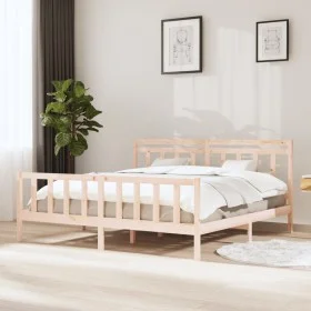 Estructura de cama de madera maciza 200x200 cm de vidaXL, Camas y somieres - Ref: Foro24-3100978, Precio: 138,69 €, Descuento: %