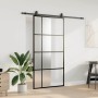 Puerta corredera set herrajes negra 102,5x205 cm ESG vidrio en Puertas | Comprar online en Foru.es