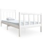 Estructura de cama individual de madera maciza blanco 90x190 cm de vidaXL, Camas y somieres - Ref: Foro24-3100685, Precio: 10...