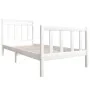 Estructura de cama individual de madera maciza blanco 90x190 cm de vidaXL, Camas y somieres - Ref: Foro24-3100685, Precio: 10...