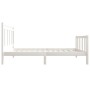 Estructura de cama individual de madera maciza blanco 90x190 cm de vidaXL, Camas y somieres - Ref: Foro24-3100685, Precio: 10...