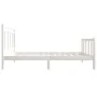 Estructura de cama individual de madera maciza blanco 90x190 cm de vidaXL, Camas y somieres - Ref: Foro24-3100685, Precio: 10...