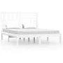 Estructura de cama de madera de pino maciza blanca 140x190 cm de vidaXL, Camas y somieres - Ref: Foro24-3101004, Precio: 140,...