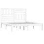 Estructura de cama de madera de pino maciza blanca 140x190 cm de vidaXL, Camas y somieres - Ref: Foro24-3101004, Precio: 142,...