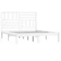 Estructura de cama de madera de pino maciza blanca 140x190 cm de vidaXL, Camas y somieres - Ref: Foro24-3101004, Precio: 140,...