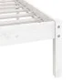 Estructura de cama de madera de pino maciza blanca 140x190 cm de vidaXL, Camas y somieres - Ref: Foro24-3101004, Precio: 140,...