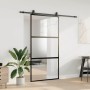 Puerta corredera herrajes negro 102,5x205 cm vidrio templado en Puertas | Comprar online en Foru.es