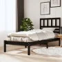 Estructura de cama madera maciza de pino negra 100x200 cm de vidaXL, Camas y somieres - Ref: Foro24-3101017, Precio: 132,10 €...