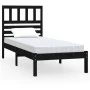 Estructura de cama madera maciza de pino negra 100x200 cm de vidaXL, Camas y somieres - Ref: Foro24-3101017, Precio: 132,10 €...