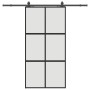 Puerta corredera herrajes negro 102,5x205 cm vidrio templado en Puertas | Comprar online en Foru.es