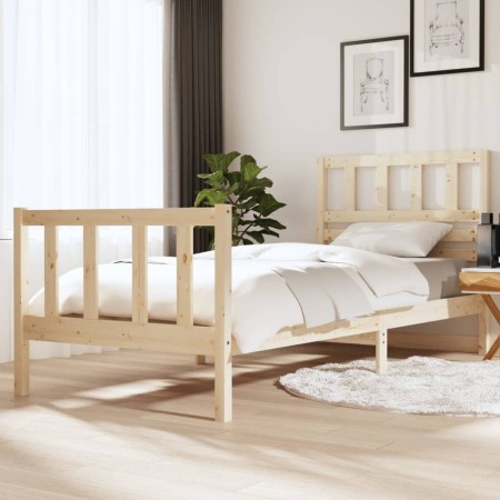 Estructura de cama madera maciza 90x200 cm de vidaXL, Camas y somieres - Ref: Foro24-3101138, Precio: 98,17 €, Descuento: %