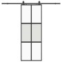 Puerta corredera con herrajes negro 76x205 cm vidrio templado en Puertas | Comprar online en Foru.es